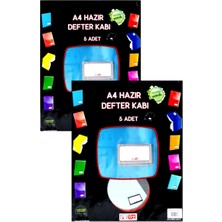 Glanart Buzlu Mavi Hazır Kitap Kaplığı A4 Boy  Kendinden Yapışkanlı Ayarlabilir Tasarım, Etiketli 10 Adet