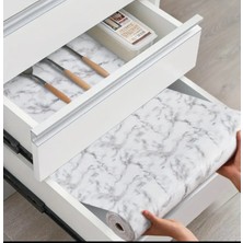 Özbience Mermer Desenli Kaymaz Rulo, Mutfak, Buzdolabı ve Dolaplar Için Raf Astarı