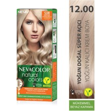 Nevacolor Natural Colors 12.00 Yoğun Doğal Süper Açıcı - Kalıcı Krem Saç Boyası Seti