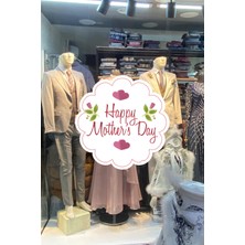 Mıgnatıs Anneler Günü Güllü Happy Mother's Day Cam Vitrin Stickerı 50CM