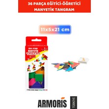 Armoris Yeni Eğlenceli Zaman Eğitici Zeka Gelişimine Destek Öğretici Manyetik Tangram 36 Parça