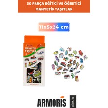 Armoris Yeni Eğlenceli Zaman Eğitici Zeka Geliştirmeye Yardımcı Öğretici Manyetik Taşıtlar- 30 Parça