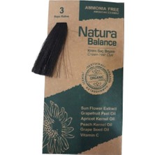 Natura Balance Koyu Kahve 3 Krem Saç Boyası 60ML Amonyaklı Form ile Canlı Renkler Sunar