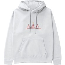 The Lucid Lab Brushstroke Christmas Tree Hoodie - Beyaz