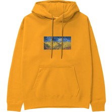 The Lucid Lab Buğday Tarlası ve Kargalar Hoodie - Turuncu