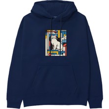 The Lucid Lab Bauhaus Cat Hoodie - Lacivert