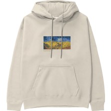 The Lucid Lab Buğday Tarlası ve Kargalar Hoodie - Krem