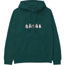The Lucid Lab Christmas Kitty Parade Hoodie - Koyu Yeşil