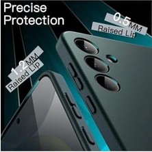 River Galaxy S24 ile Uyumlu Içi Kadife Kamera Korumalı Lansman Silikon Kılıf Ince Yapılı Tam Koruma Sağlayan Kamera Korumalı Kılıf (Yeşil)