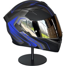 Scharf 902 Çene Açılır Motosiklet Kaskı – Güneş Gözlüklü (Silver Vizörlü) Az Blue