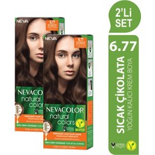 Natural Colors 2\'li Set 6.77 Sıcak Çikolata Kalıcı Krem Saç Boyası Seti