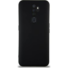 River Oppo A5 2020 ile Uyumlu Kapak ile Uyumlu Içi Kadife Kamera Korumalı Lansman Silikon Kılıf - Siyah