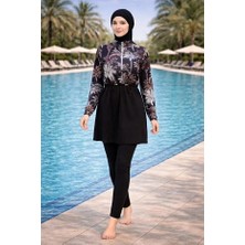 Tesmay Sporcu Likra Hızlı Kuruyan Kumaş Kadın Tesettür Mayo 21123