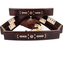 Helena Wood Art Sedef Kakmalı Oval Okey Takımı 4510 Masif Doğal Ahşap
