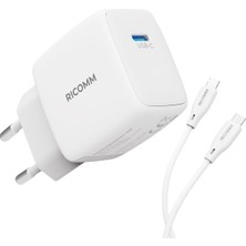 River 20W Gan Usb-C Şarj Aleti Qc4.0 Pd, Ipad,, Uyumlu Hızlı Şarj Cihazı + 2 Metre Type-C 60W Şarj Kablosu