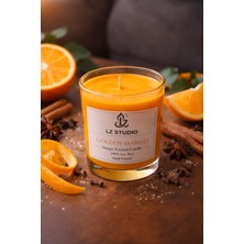 Lz Studio Golden Mango El Yapımı Soya Mum - Portakal Rengi Mango Kokulu Cam Bardak Mum ( 150 ml )