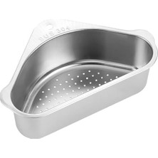 River Üçgen Şekilli Paslanmaz Çelik Lavabo Süzgeci – 304 Çelik Mutfak Artık Filtresi, Köşe Lavabo Süzgeci, Dayanıklı ve Pratik Atık Tutucu Filtre Sepeti
