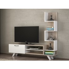 Dekorister Ceren Kitaplıklı Tv Ünitesi Beyaz-cordoba