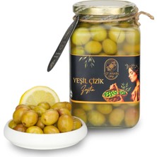 Elif Hanım Çiftliği Gemlik Yeşil Çizik Zeytin ( susuz net 600 gr)
