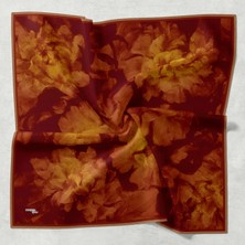 Bonjela Soft Eşarp D2 Çiçek Desen Bordo Kiremit