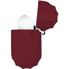 River 3 Uyumlu Rubber Silicone Kancalı Yumuşak Silikon Kılıf 3 Uyumlu Kulaklık Kılıfı (Bordo)