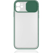 River 11 ile Uyumlu Arkası Mat Yapıya Sahip Sürgülü Kamera Korumalı Silikon Kılıf (Yeşil)