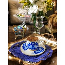 Manushum El Boyama Porselen Akasya Kahve Fincanı-1 Adet