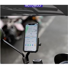River Motor Motosiklet Telefon Ayna Tutucu Tamamı Alüminyum Metal Kasa
