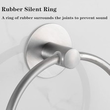 River Yapışkanlı Havlu Halkası, Deliksiz Montaj, Paslanmaz Çelik Yapı, Şık ve Modern Tasarım, Mutfak ve Banyo Için Pratik Havlu Askısı