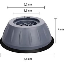 River Gürültü Engelleyici Stoper 4 Adet Kaymaz Titreşim Önleyici Kauçuk Ayak Pedleri Çamaşır Makinesi Stoper 4'lü