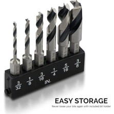 River Neıko 11401A 6 Parçalı Brad Point Matkap Seti, Ahşap Için Kısa Matkap Seti, 6,35 mm Hızlı Değiştirme Altıgen Şaft, Hss 4241 Hızlı Değişim Mandreni ve Tahrikler Için Yüksek Hızlı Çelik, Matkap Tutucu