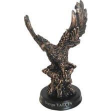 Hediye Fikri Kişiye Özel Polyester Kartal Figürü Dekoratif Heykel 13X9 cm Bronz Görünümlü Masa Üstü Kartal Biblosu