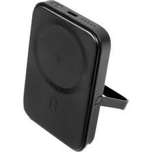 River Recharger Pro M 5.000MAH Magsafe Uyumlu Pd 20W Stantlı Kablosuz Taşınabilir Hızlı Şarj Aleti/powerbank 2BB219 Siyah