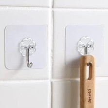 River 10 Adet Güçlü Yapışkanlı Şeffaf Duvar Askısı Suya Dayanıklı Banyo Mutfak Düzenleyici Pratik Askılık