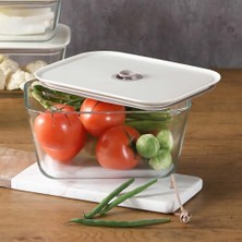 River Fika Clık Dikdörtgen Saklama Kabı 2600ML Bej