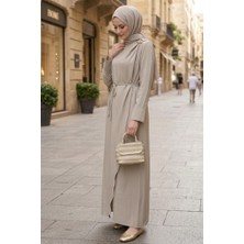 İlkimay.com Sueda Tokalı Tesettür Elbise 1699 - Taş