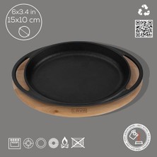 River Pişirme Kabı Lv Eco O Tv 1510 K4 Oval Tabak Çanak ve Tabak, Ahşap, Ölçüler 15 x 10 Cm, Dökme Demir, Siyah