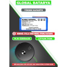 Global Batarya Robogil Stella 500B Uyumlu Akıllı Robot Süpürge Bataryası 14.4v 3200mAh Li-ion Pil (Yüksek Kapasite)