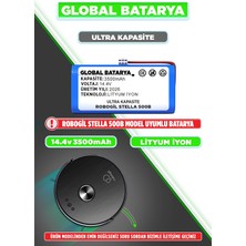 Global Batarya Robogil Stella 500B Uyumlu Akıllı Robot Süpürge Bataryası 14.4V 3500MAH Li-Ion Pil (Ultra Kapasite)