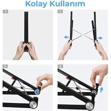 River Bix X1 Laptop Sehpası, Katlanabilir, Tablet Sehpası, Alüminyum Alaşım, Online Sınıf Çalışması, Duruşu Iyileştirme, Isı Dağılımı, iPad ve 10-15,6 Inç Olan Tüm Cihazlar ile Uyumlu. Siyah