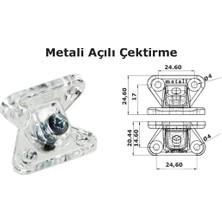 Metali -Plastik Dereceli Köşe Bağlantı Şeffaf(Kelebek Çektirme) -10 Adet