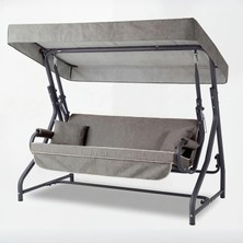 Erinöz Olea 3 Kişilik Bahçe Balkon Salıncağı - Kırçıllı Gri