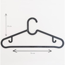 River Hanger Plastik Slim Askı, Elbise Askısı, Siyah Askı (Standart, Adet, 30)