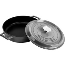 River Metal Premium Serisi - Döküm Çok Amaçlı Tencere, Yuvarlak, 28 Cm, Majolik Gri