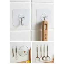 River Kendinden Yapışkanlı Şeffaf Askı 5 Li Set Banyo Mutfak Askısı