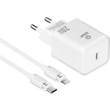 River Gnp 20W Transparent Gan Şarj Adaptörü ve Lightning Kablo