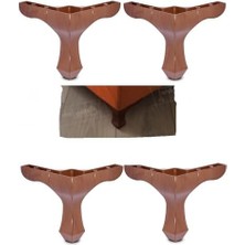 River Mobilya Kanepe Koltuk Çekyat Yükseltme Ayağı Plastik, Lükens Kahve 14 Cm, 4 Adet