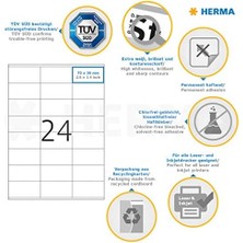 River 4453 Adres Etiketi, 100 Yaprak, 70 x 36 Mm, A4 Yaprak Başına 24 Adet, 2400 Çıkartma, Kendinden Yapışkanlı, Yazdırılabilir, Lazer, Mürekkep Püskürtmeli Yazıcı Için