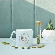 River Piktogram Tasarımlı Tutuşan Eller Kahve Kupa Bardak Çay Kahve Bardağı