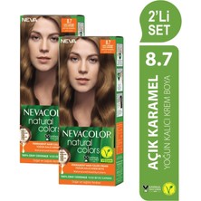 Natural Colors 2\'li Set 8.7 Açık Karamel Kalıcı Krem Saç Boyası Seti
